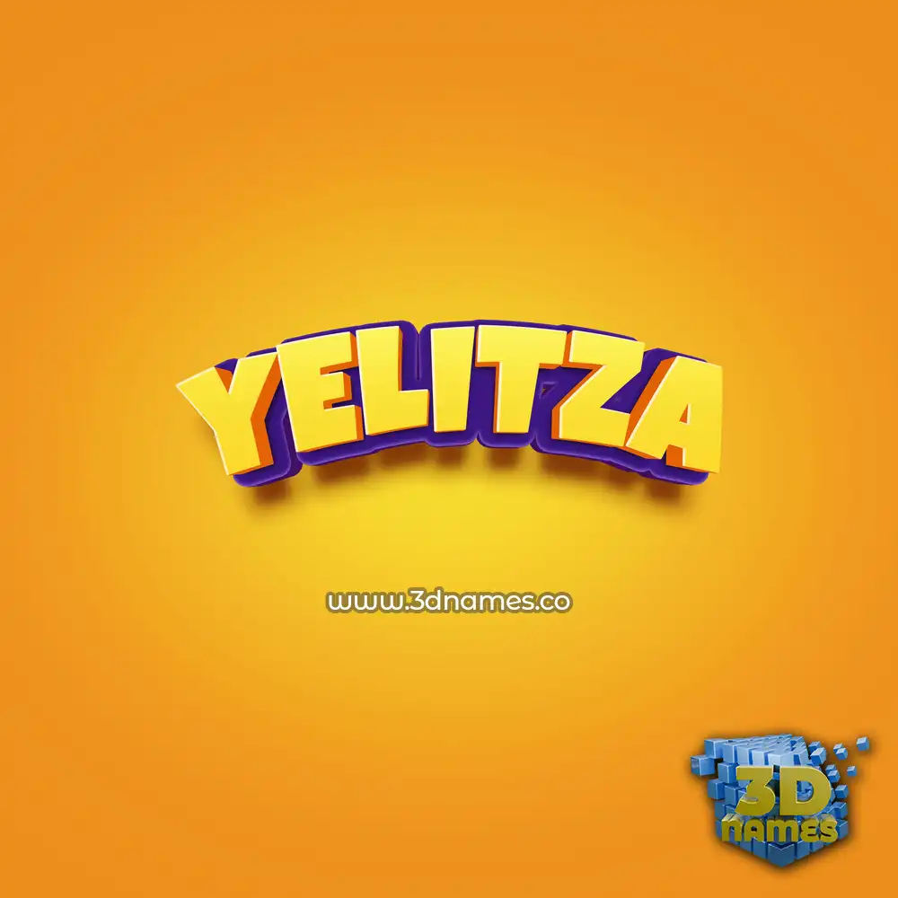 yelitza in Orange Toon style - 3D name wallpaper