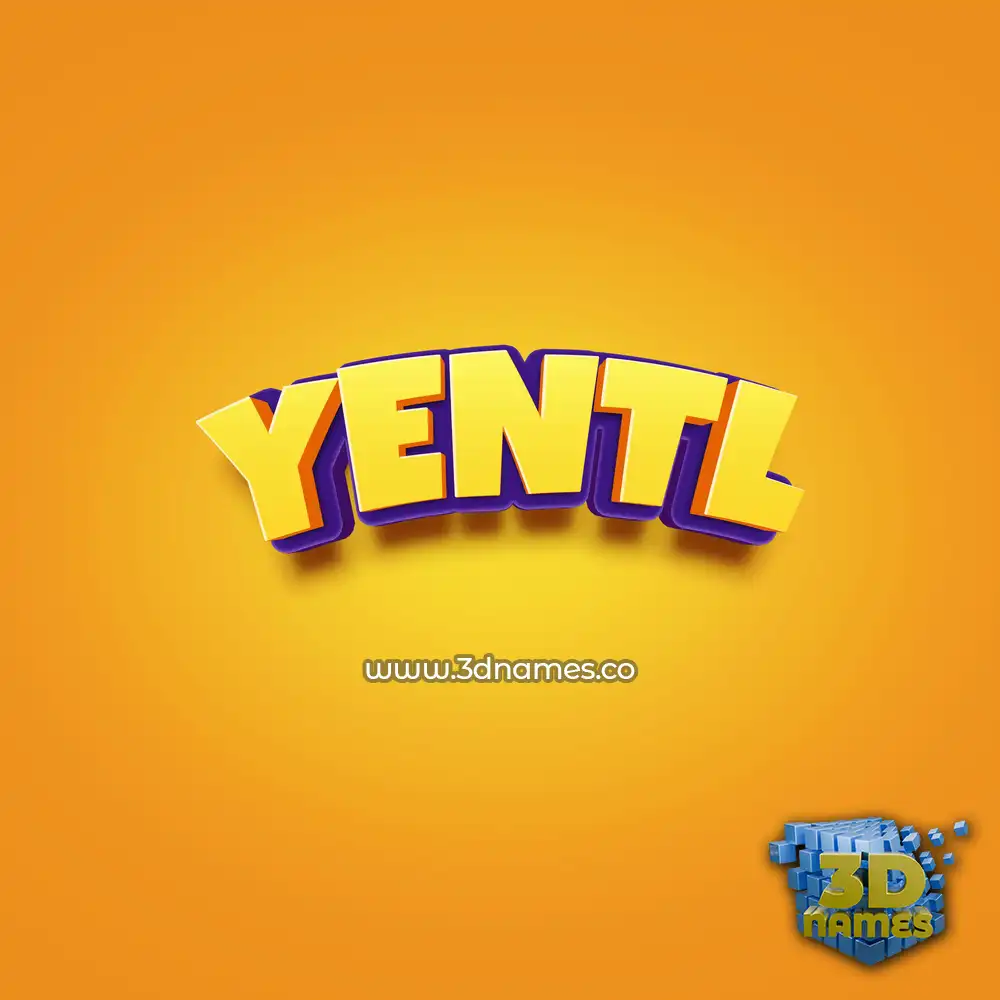 yentl in Orange Toon style - 3D name wallpaper