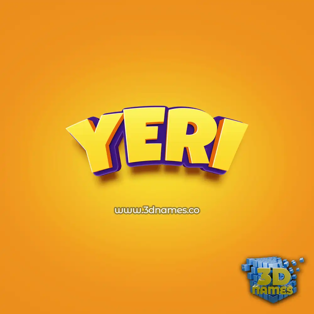 yeri in Orange Toon style - 3D name wallpaper