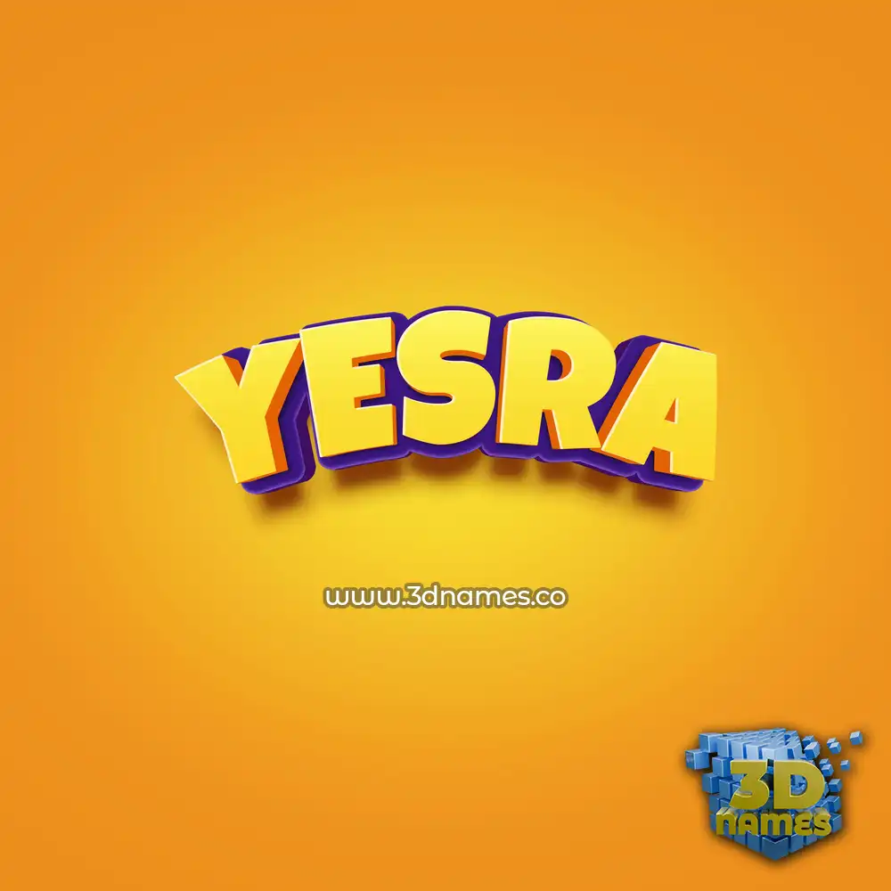 yesra in Orange Toon style - 3D name wallpaper