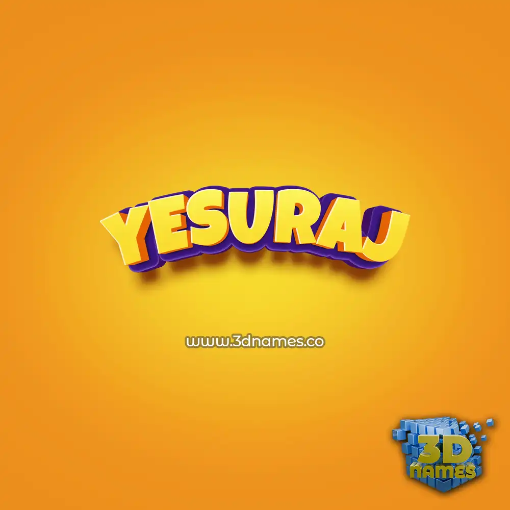 yesuraj in Orange Toon style - 3D name wallpaper