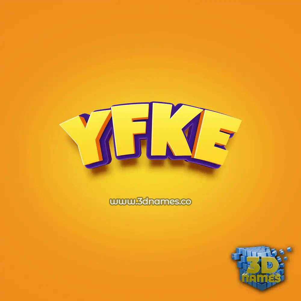 yfke in Orange Toon style - 3D name wallpaper