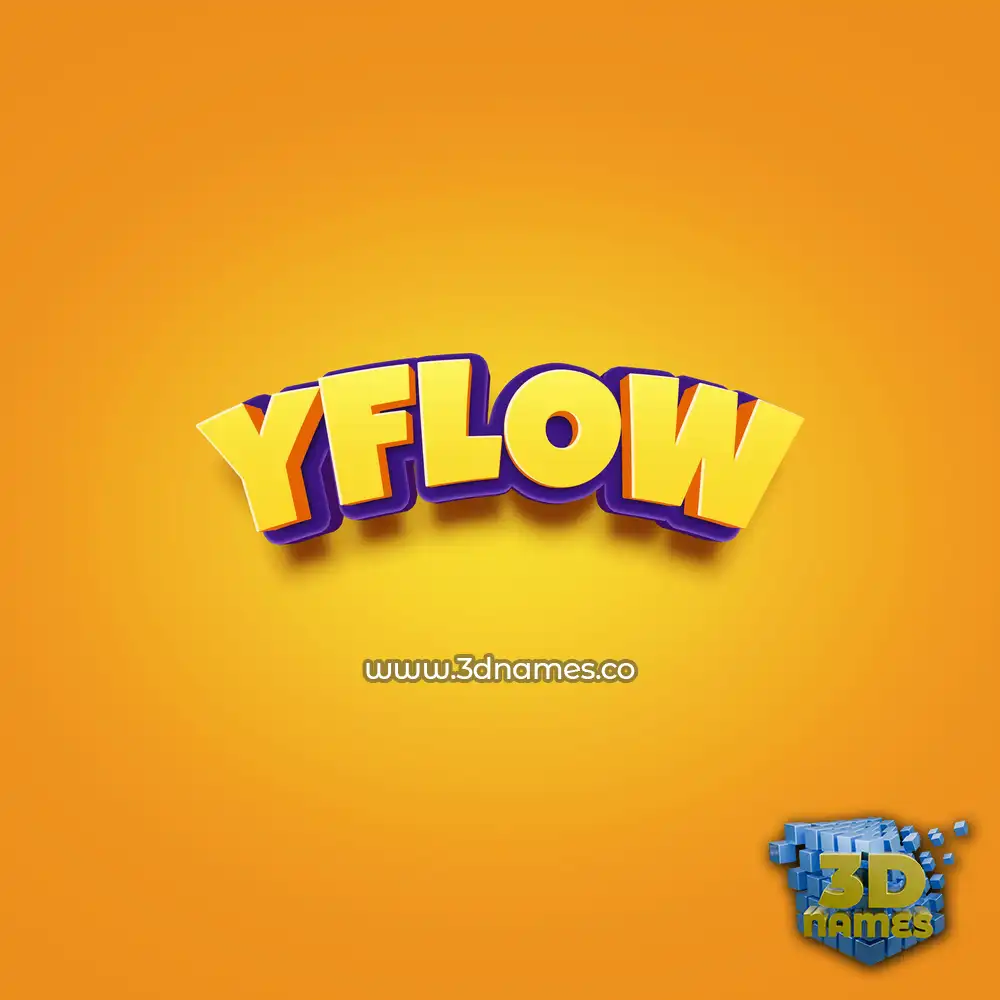 yflow in Orange Toon style - 3D name wallpaper