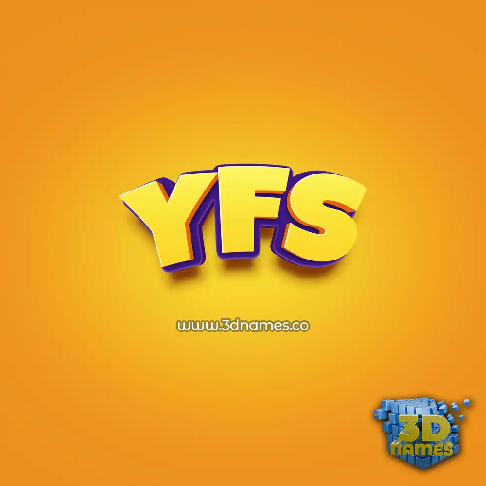 yfs in Orange Toon style - 3D name wallpaper