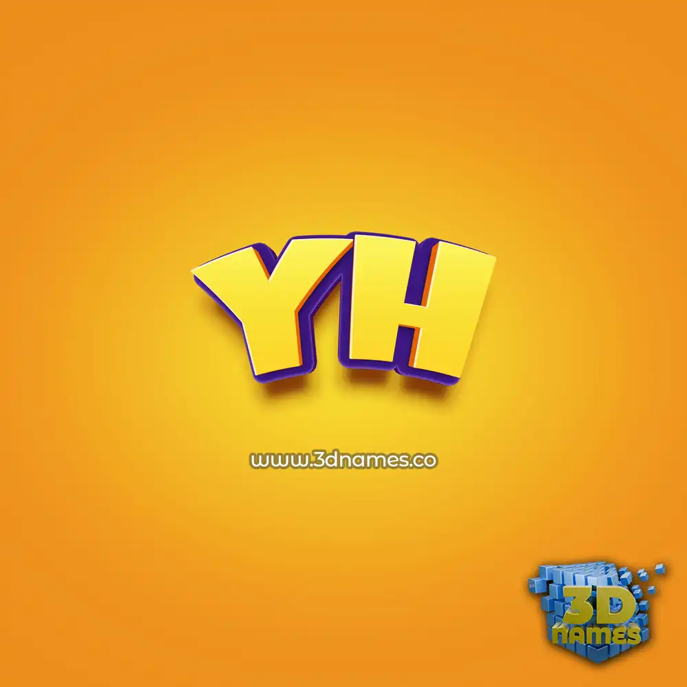 yh in Orange Toon style - 3D name wallpaper