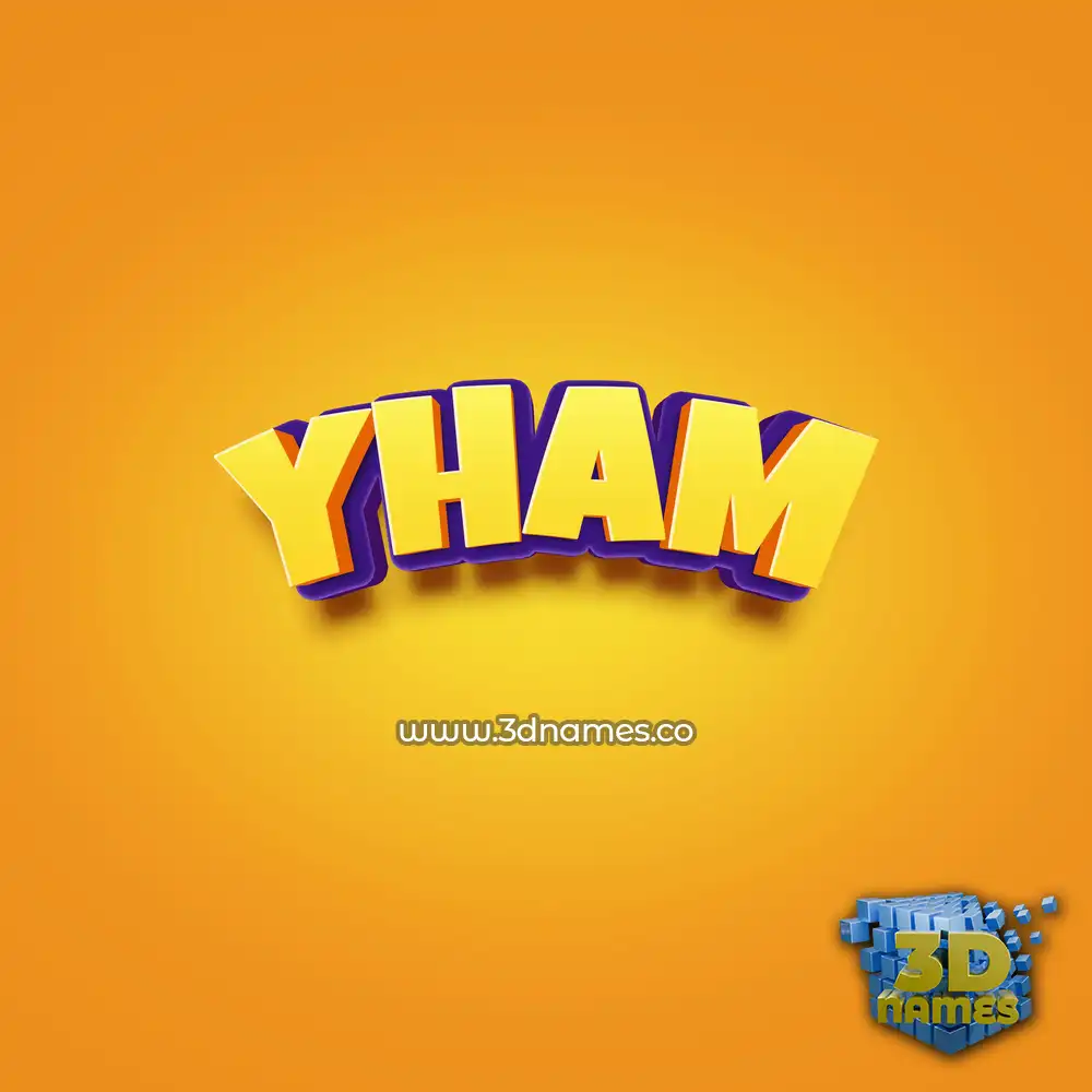 yham in Orange Toon style - 3D name wallpaper