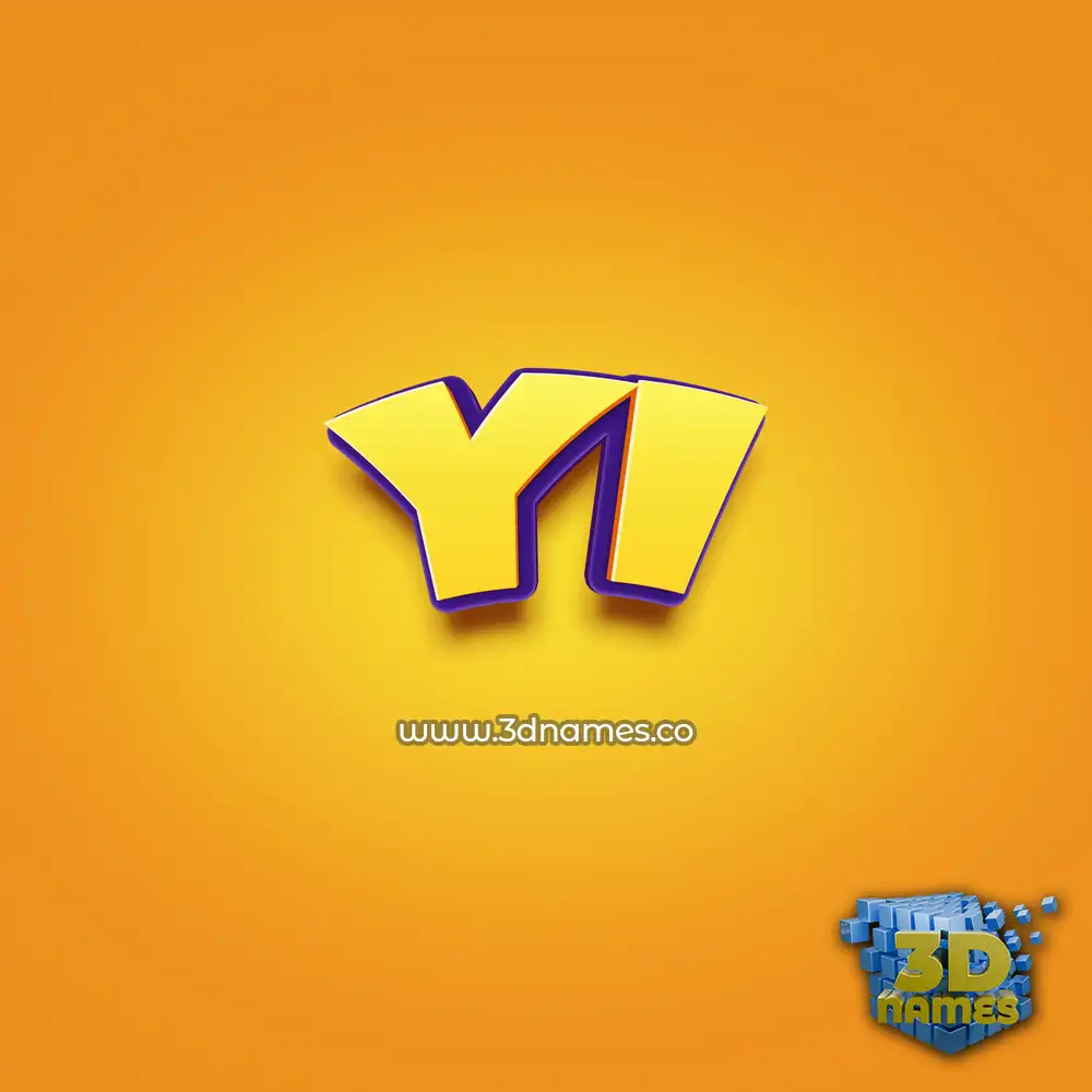 yi in Orange Toon style - 3D name wallpaper