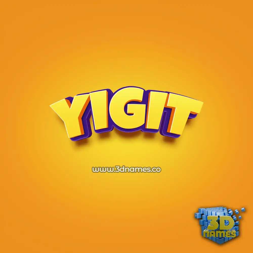 yigit in Orange Toon style - 3D name wallpaper
