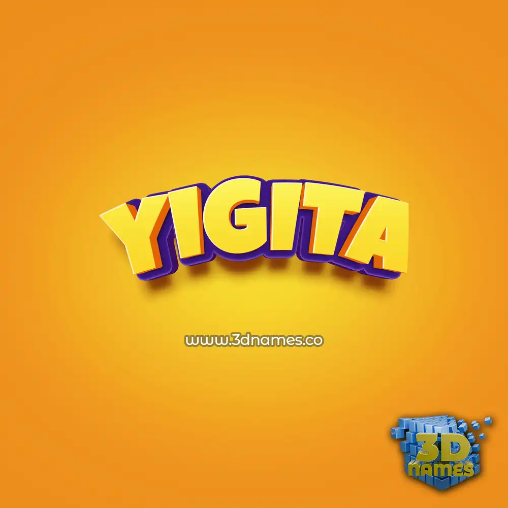 yigita in Orange Toon style - 3D name wallpaper