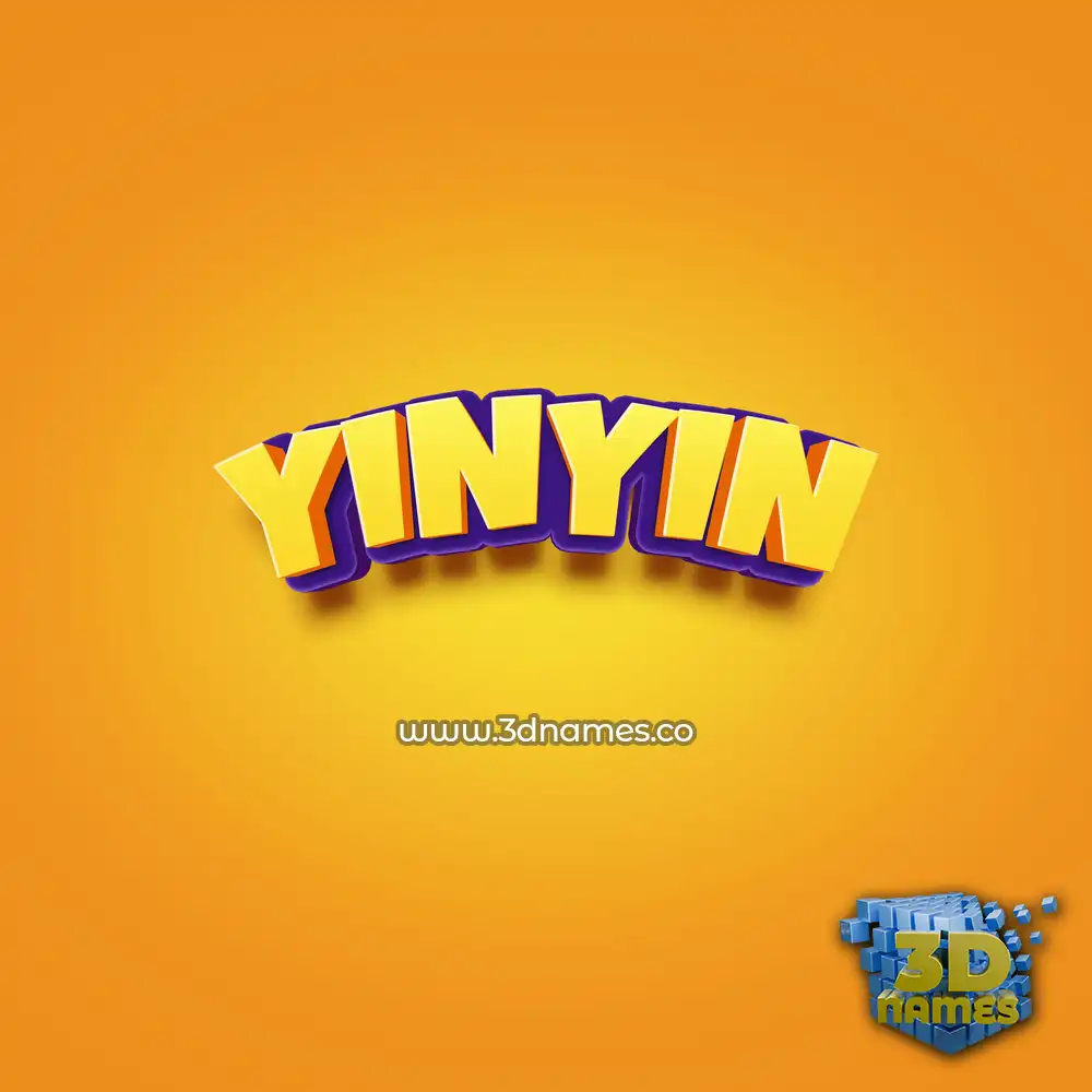 yinyin in Orange Toon style - 3D name wallpaper
