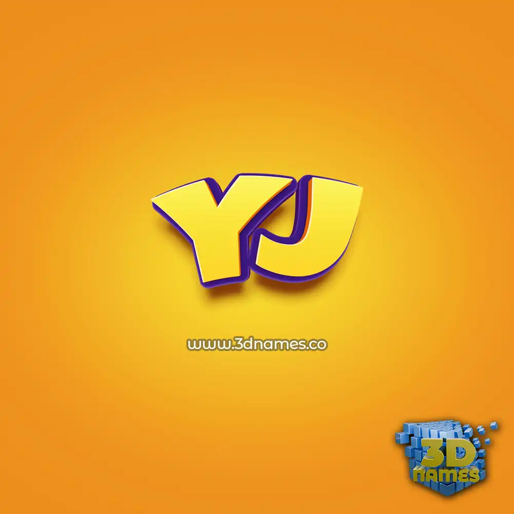 yj in Orange Toon style - 3D name wallpaper