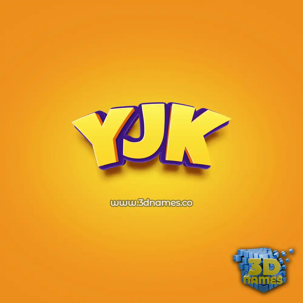 yjk in Orange Toon style - 3D name wallpaper