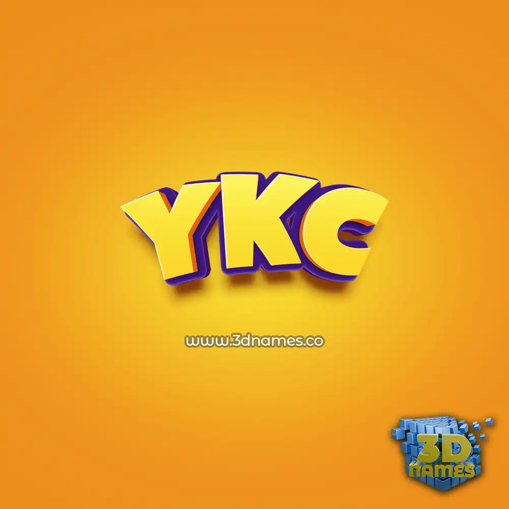 ykc in Orange Toon style - 3D name wallpaper