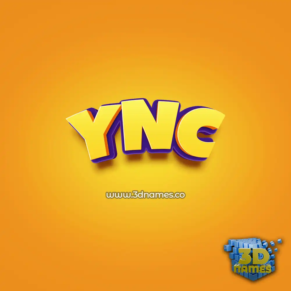 ync in Orange Toon style - 3D name wallpaper