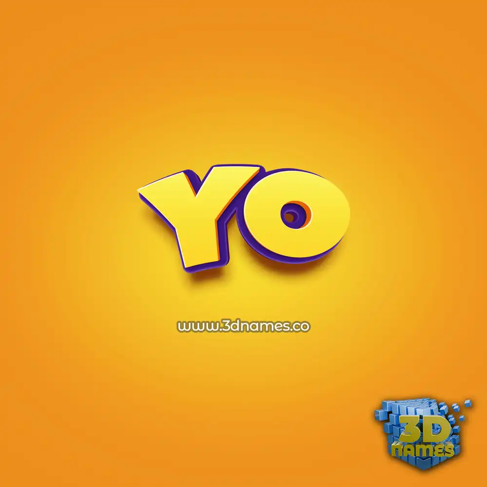 yo in Orange Toon style - 3D name wallpaper