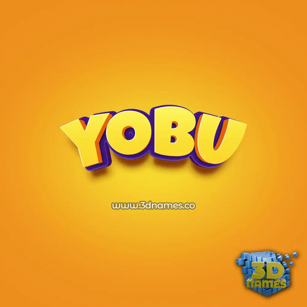 yobu in Orange Toon style - 3D name wallpaper