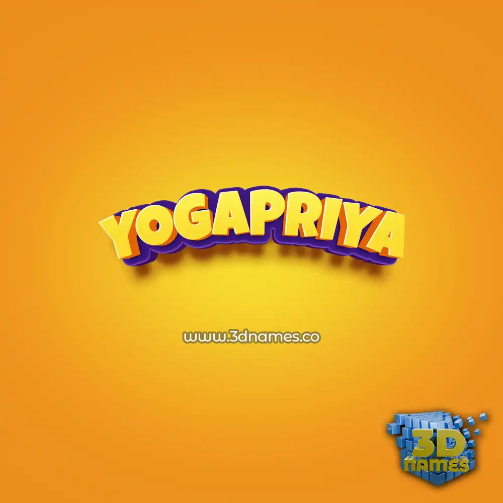 yogapriya in Orange Toon style - 3D name wallpaper