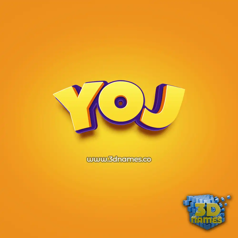 yoj in Orange Toon style - 3D name wallpaper