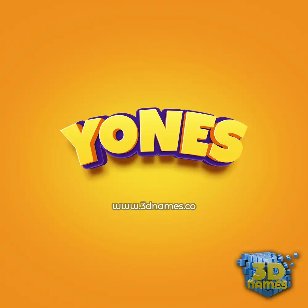 yones in Orange Toon style - 3D name wallpaper