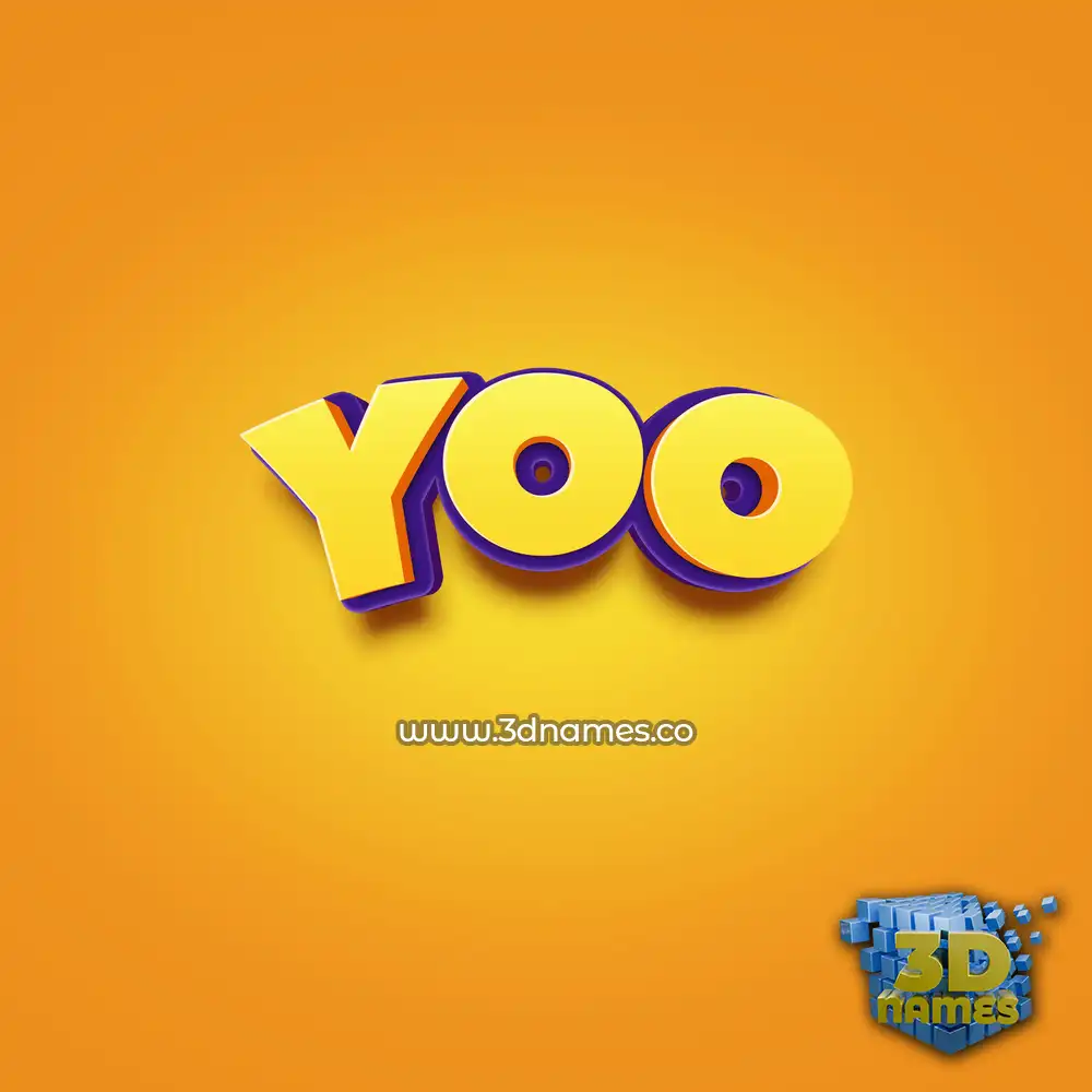 yoo in Orange Toon style - 3D name wallpaper
