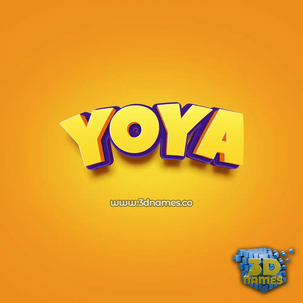 yoya in Orange Toon style - 3D name wallpaper