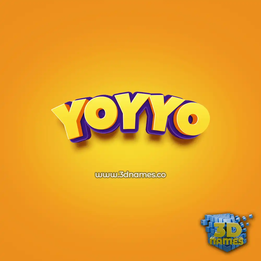 yoyyo in Orange Toon style - 3D name wallpaper