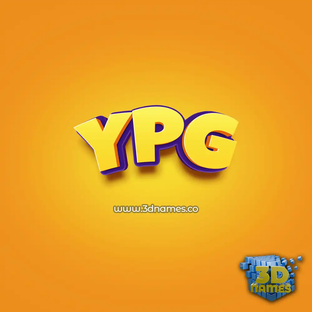 ypg in Orange Toon style - 3D name wallpaper