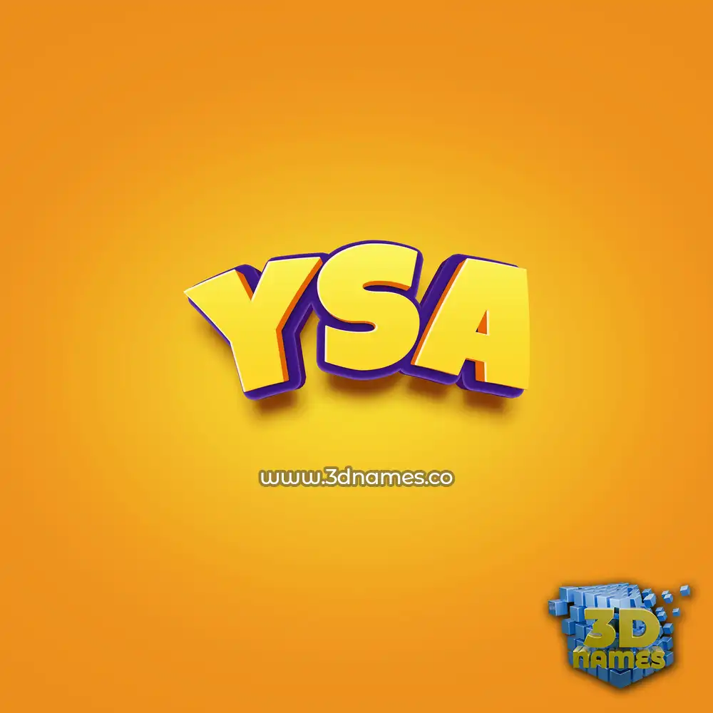 ysa in Orange Toon style - 3D name wallpaper