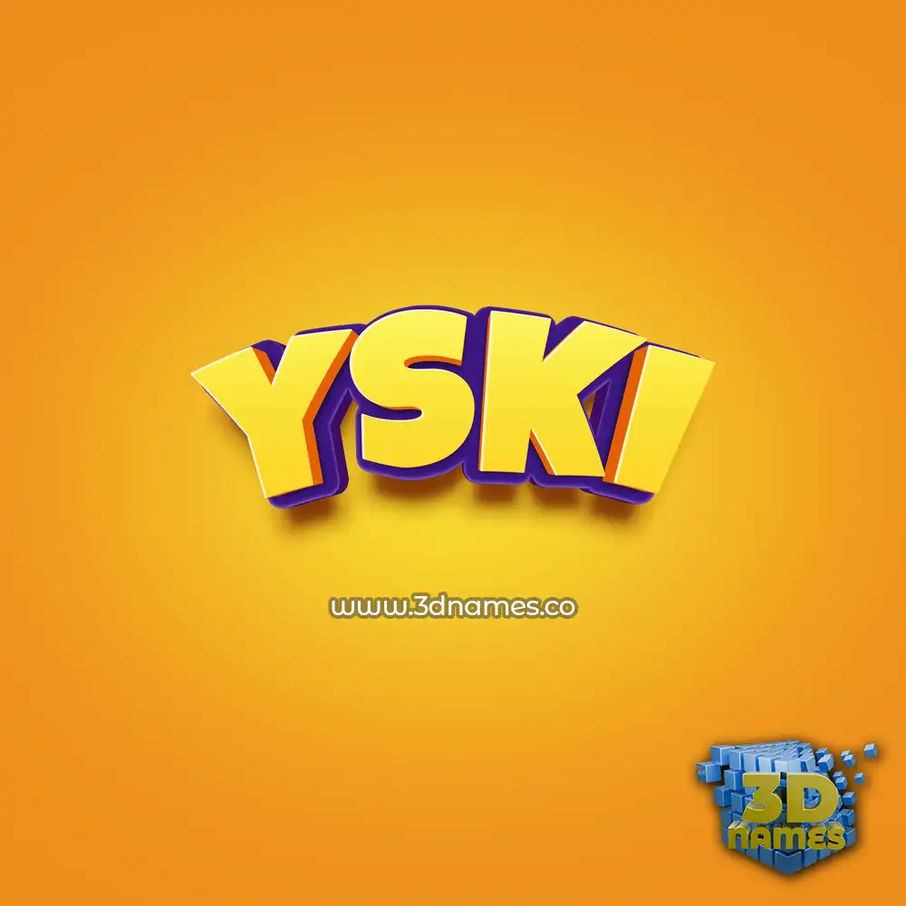 yski in Orange Toon style - 3D name wallpaper
