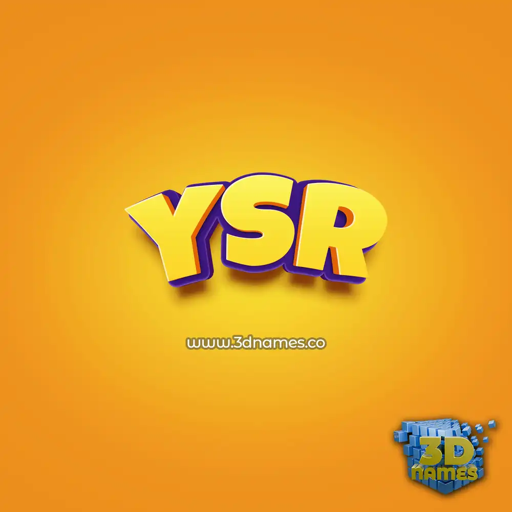 ysr in Orange Toon style - 3D name wallpaper
