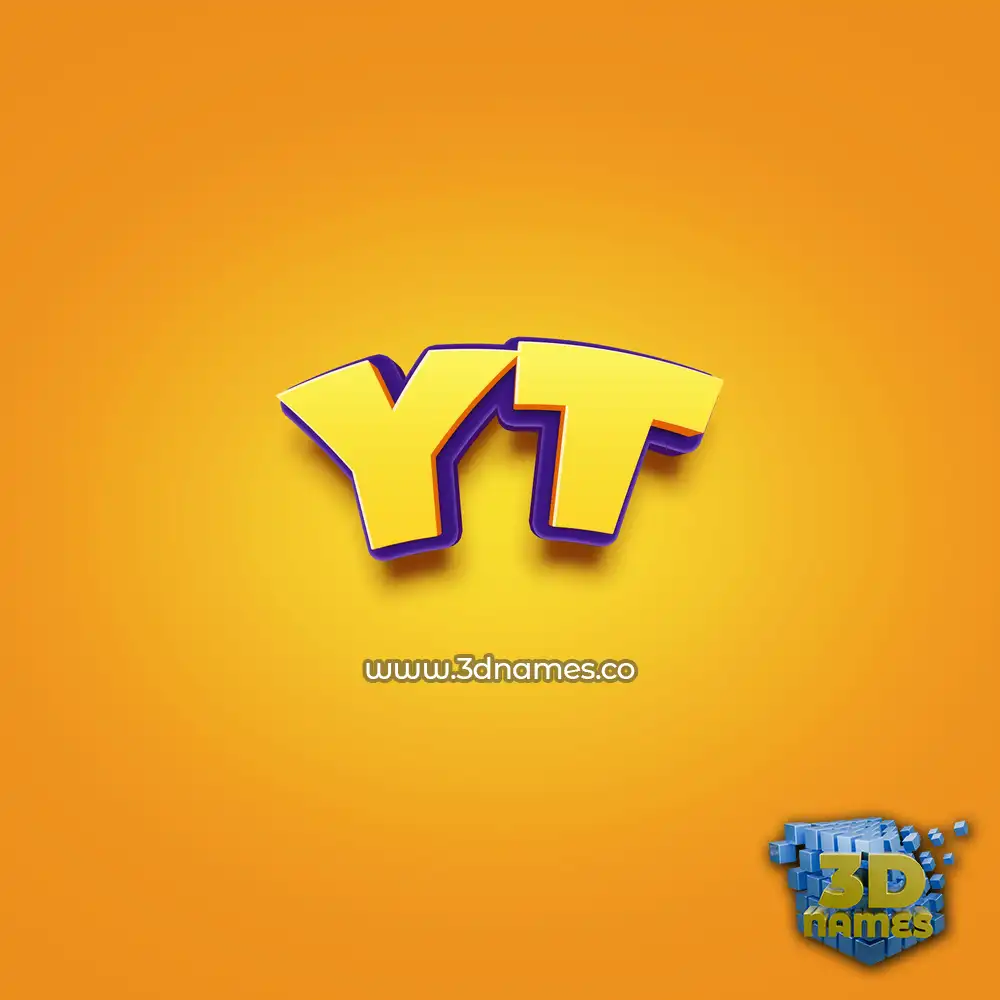 yt in Orange Toon style - 3D name wallpaper