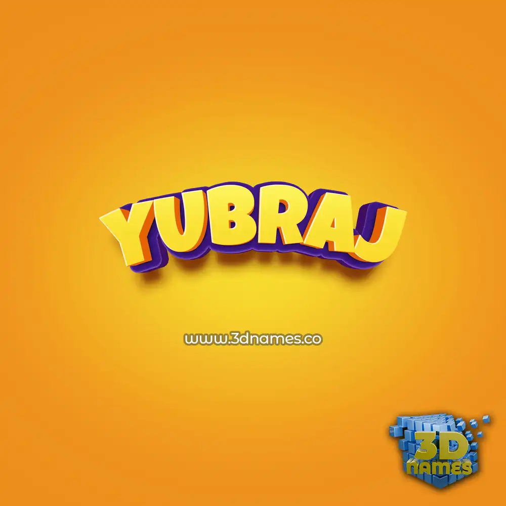 yubraj in Orange Toon style - 3D name wallpaper
