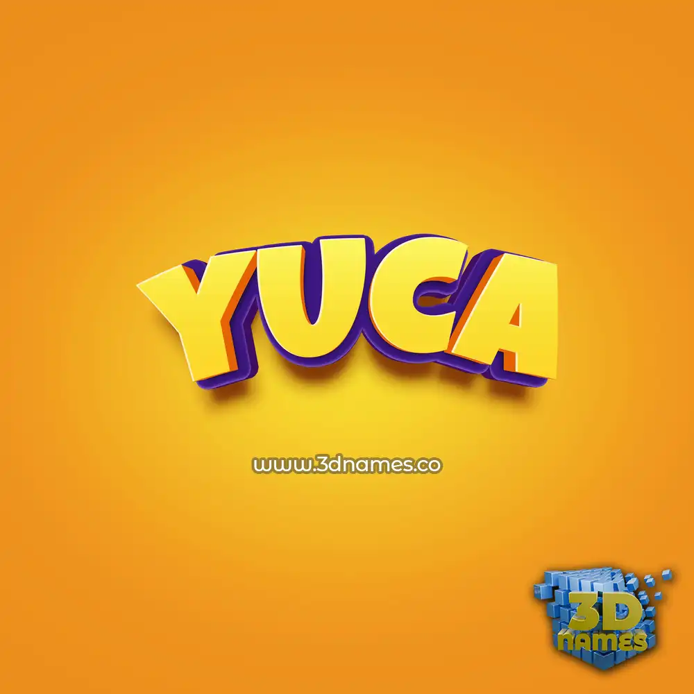 yuca in Orange Toon style - 3D name wallpaper