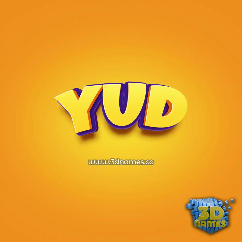 yud in Orange Toon style - 3D name wallpaper
