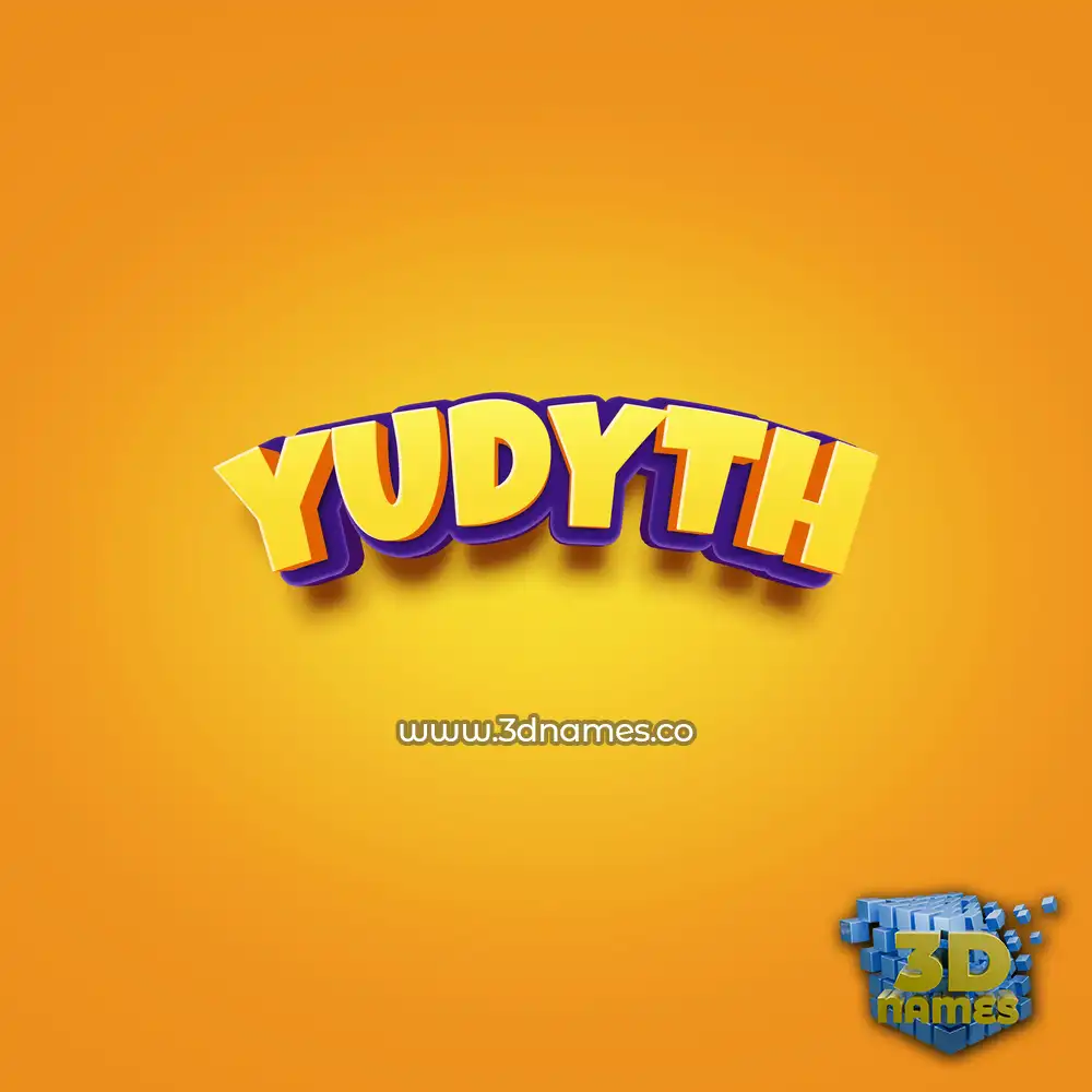 yudyth in Orange Toon style - 3D name wallpaper