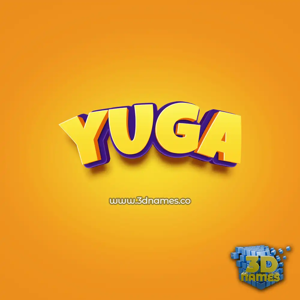 yuga in Orange Toon style - 3D name wallpaper