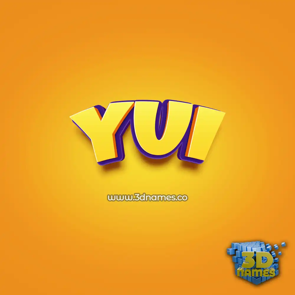 yui in Orange Toon style - 3D name wallpaper