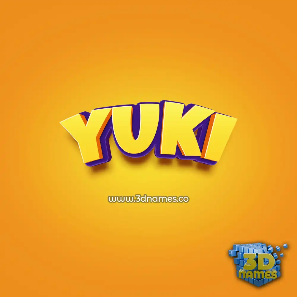 yuki in Orange Toon style - 3D name wallpaper