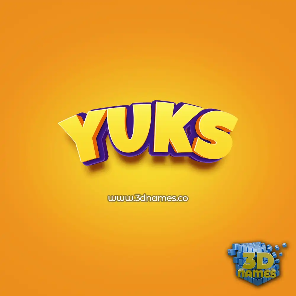yuks in Orange Toon style - 3D name wallpaper