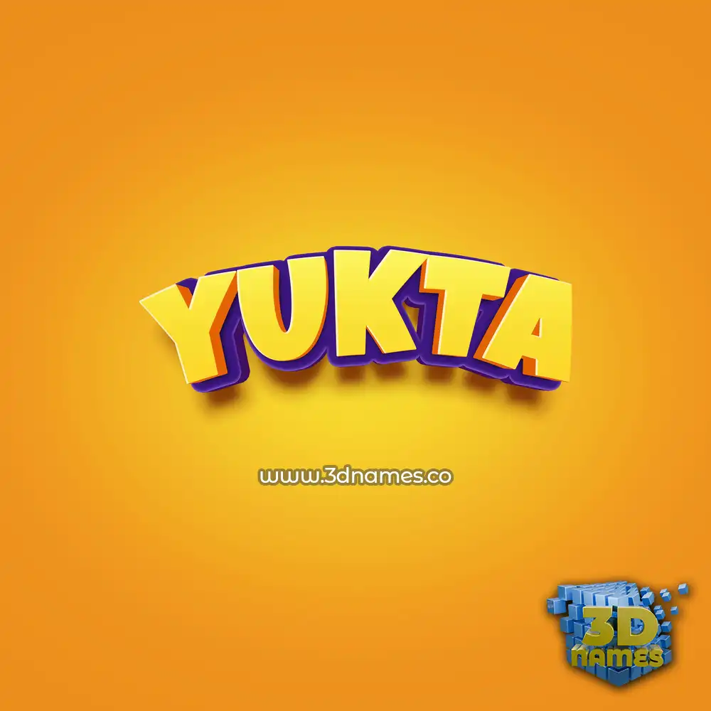 yukta in Orange Toon style - 3D name wallpaper