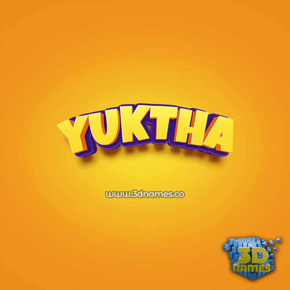 yuktha in Orange Toon style - 3D name wallpaper