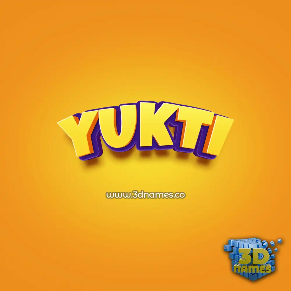 yukti in Orange Toon style - 3D name wallpaper