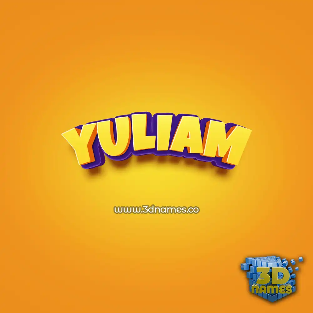 yuliam in Orange Toon style - 3D name wallpaper