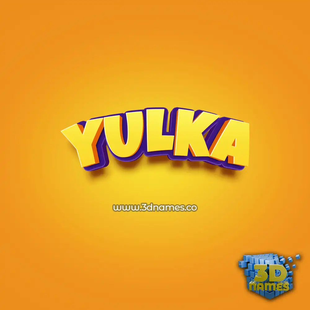 yulka in Orange Toon style - 3D name wallpaper