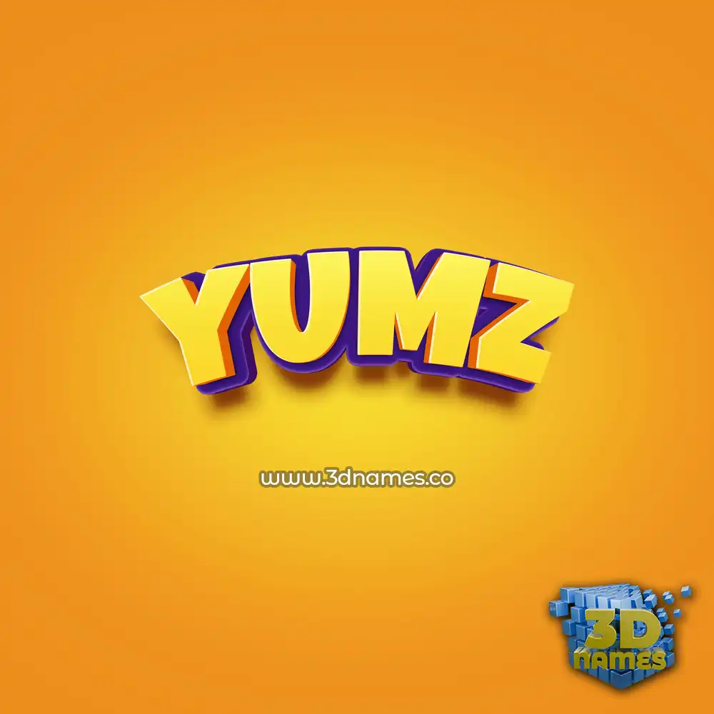 yumz in Orange Toon style - 3D name wallpaper