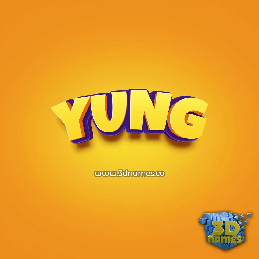 yung in Orange Toon style - 3D name wallpaper