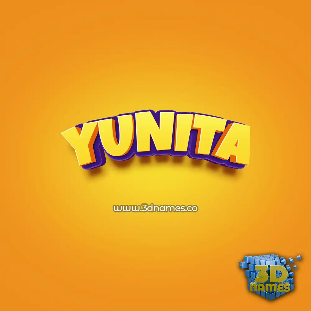 yunita in Orange Toon style - 3D name wallpaper