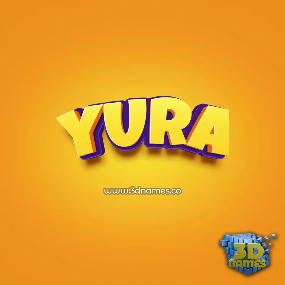 yura in Orange Toon style - 3D name wallpaper