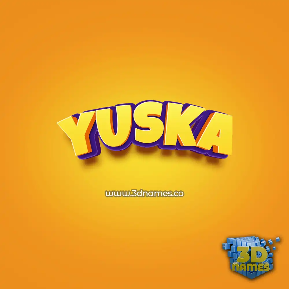 yuska in Orange Toon style - 3D name wallpaper
