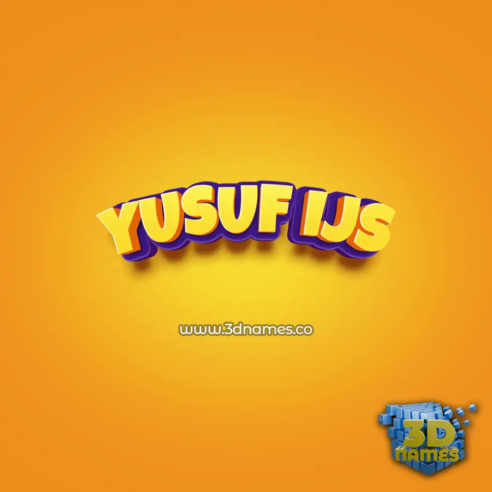yusuf ijs in Orange Toon style - 3D name wallpaper